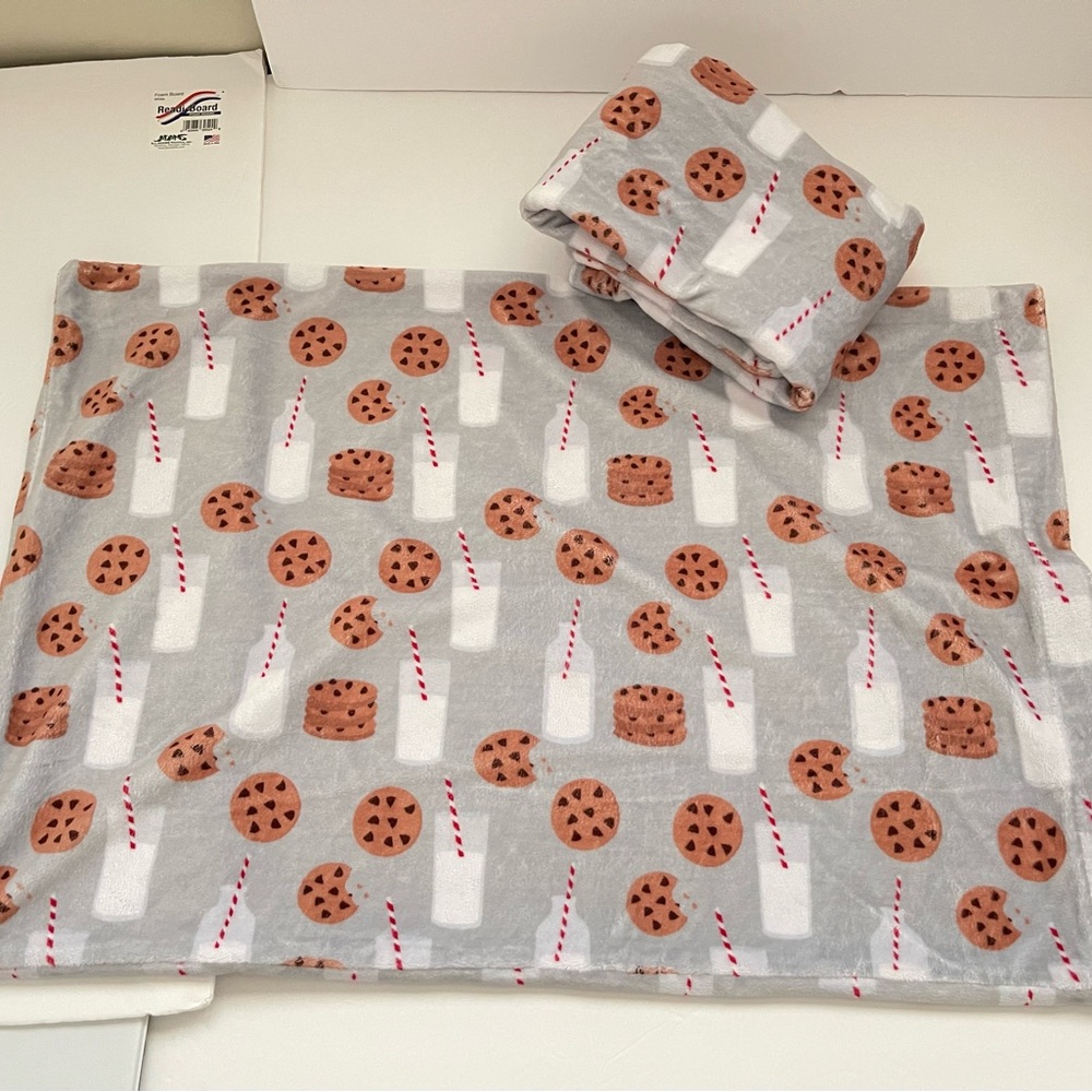 2 Standard Minky Couture Holiday Pillow Cases - Cookies and Milk